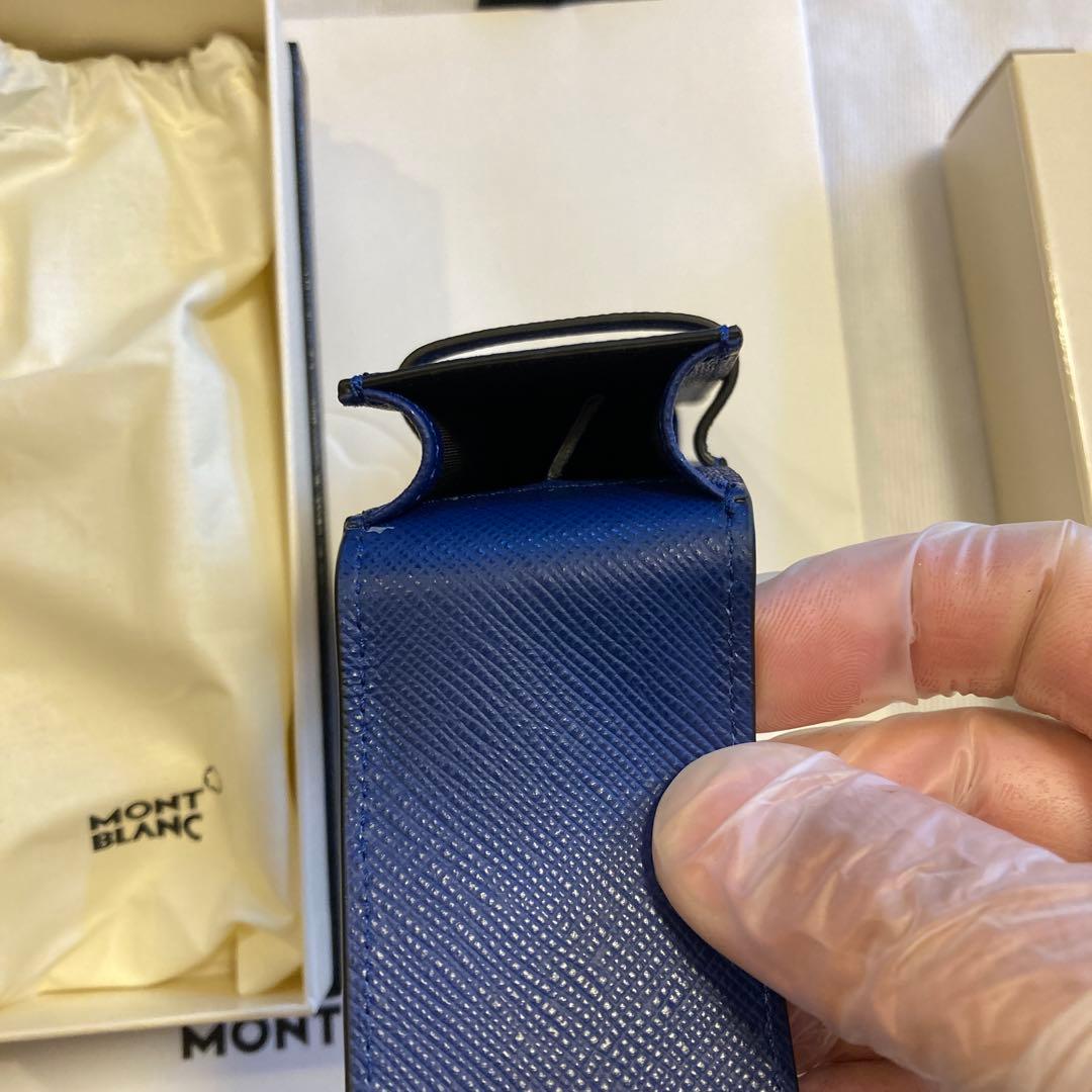 MONTBLANC 青 レザー 筆箱　#131203 ペンポーチ