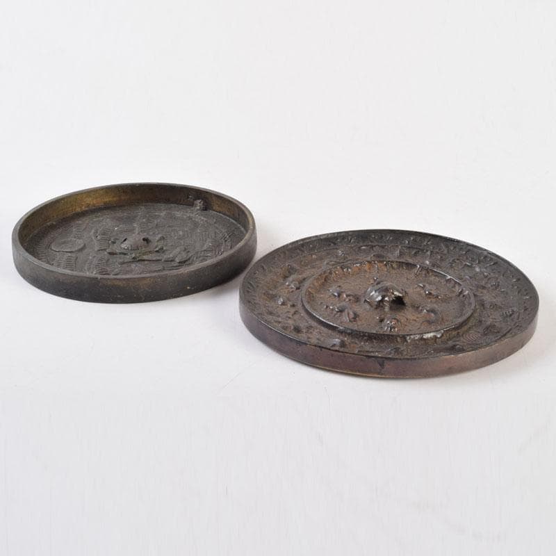 中国 古銅 銅鏡 古鏡 紙鎮 文鎮 2点 C 9214 - メルカリ