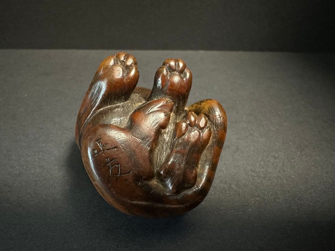 根付(netsuke)】虎の根付 木製 江戸時代