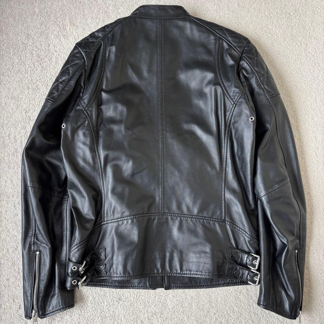 美品 ディーゼル ラムレザージャケット ライダース キルティング