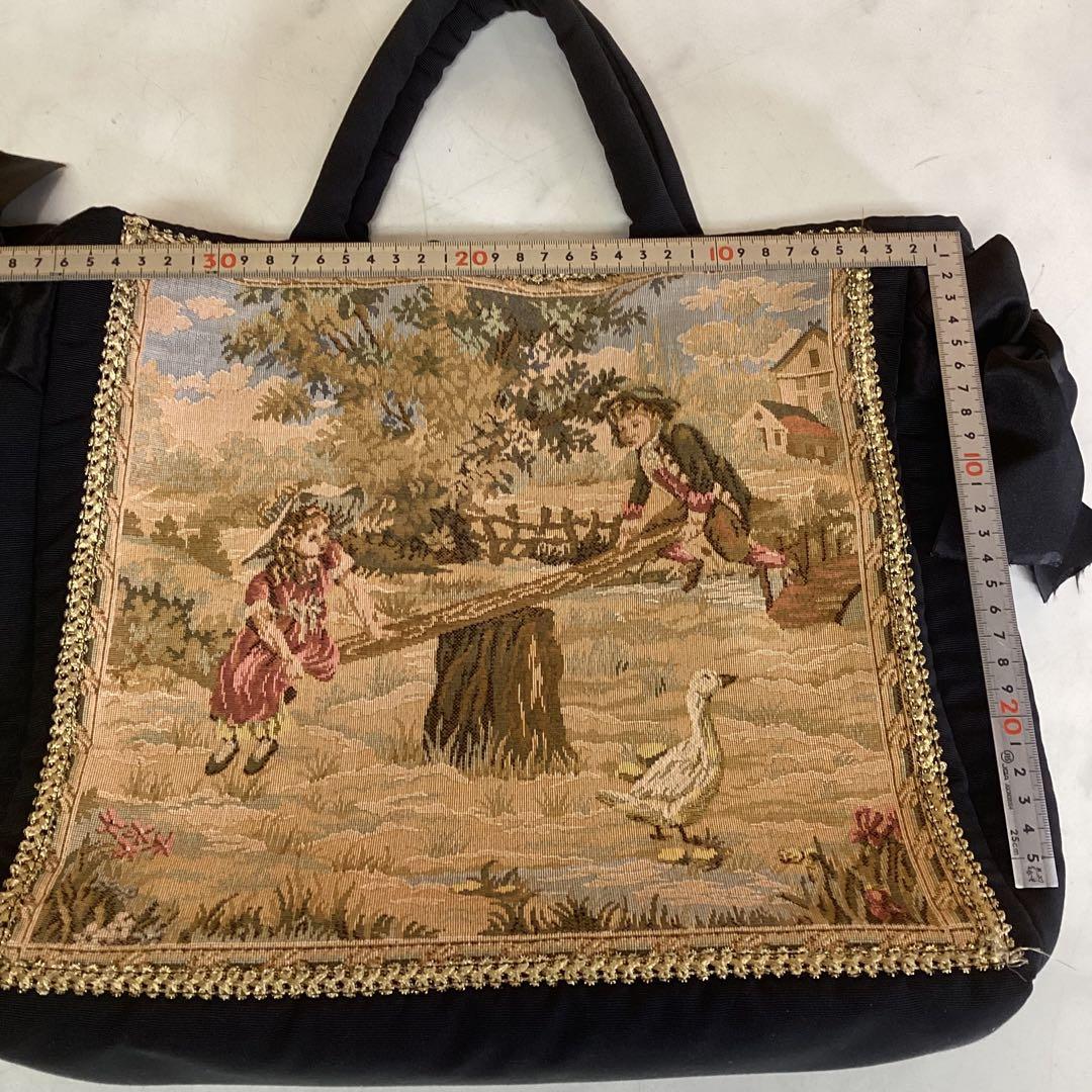 アンティーク ハンドバック トートバッグ ゴブラン織り オシャレ（に