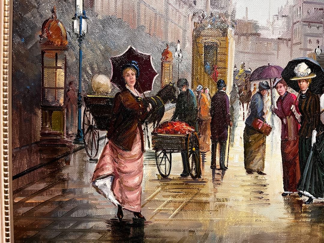 油絵　貴族人物　作者不詳