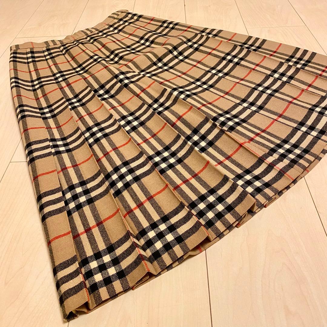 Burberrys プリーツスカート ウール100% バーバリー ノバチェック