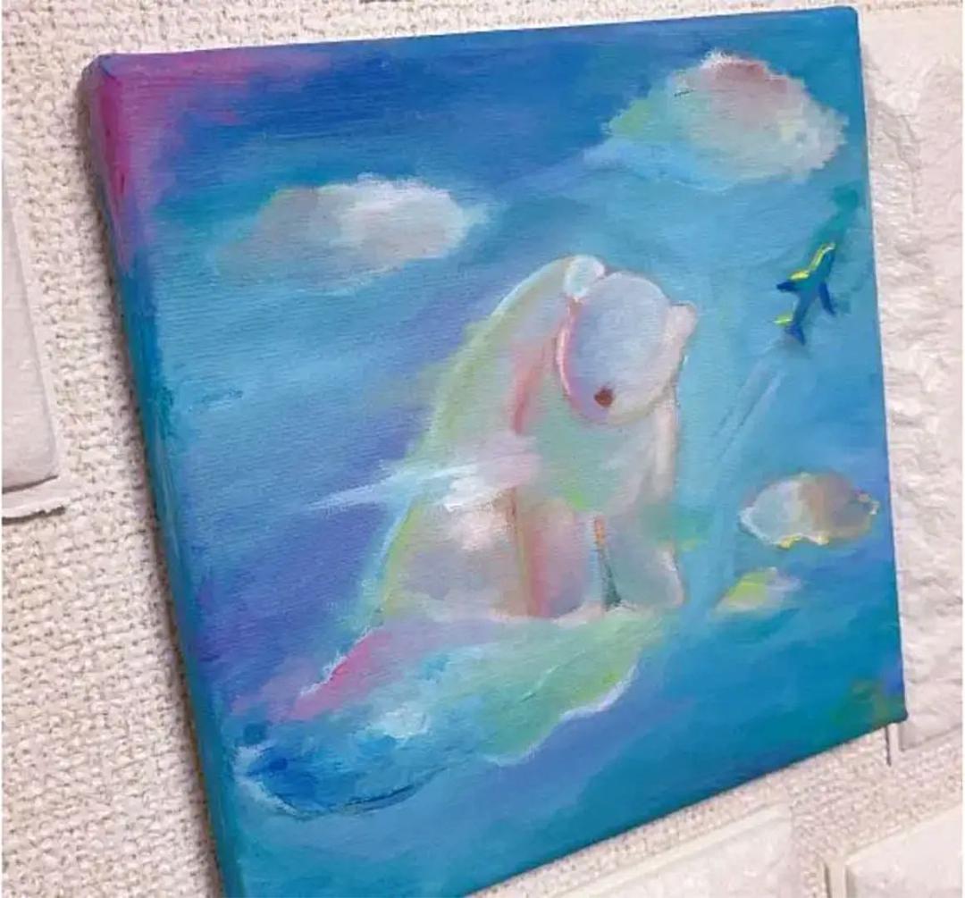 油彩画 シロクマ