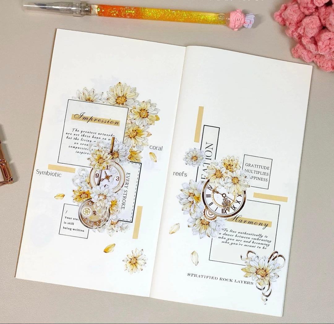 咔咔STUDIO《菊絮时》海外マスキングテープ　マステ 【2644】