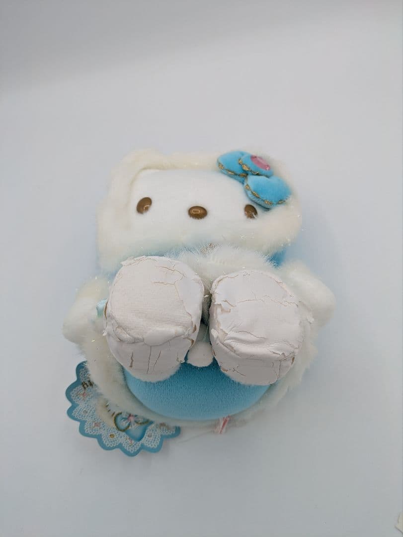 【レア】ハローキティ Vivitix ぬいぐるみ　水色　ふわふわフード付きコート