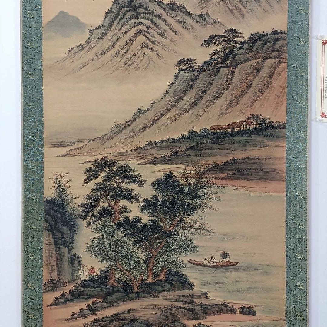 傅抱石 関山行旅図 三尺中堂掛け軸 中国山水画 宣紙 書画工芸 - メルカリ