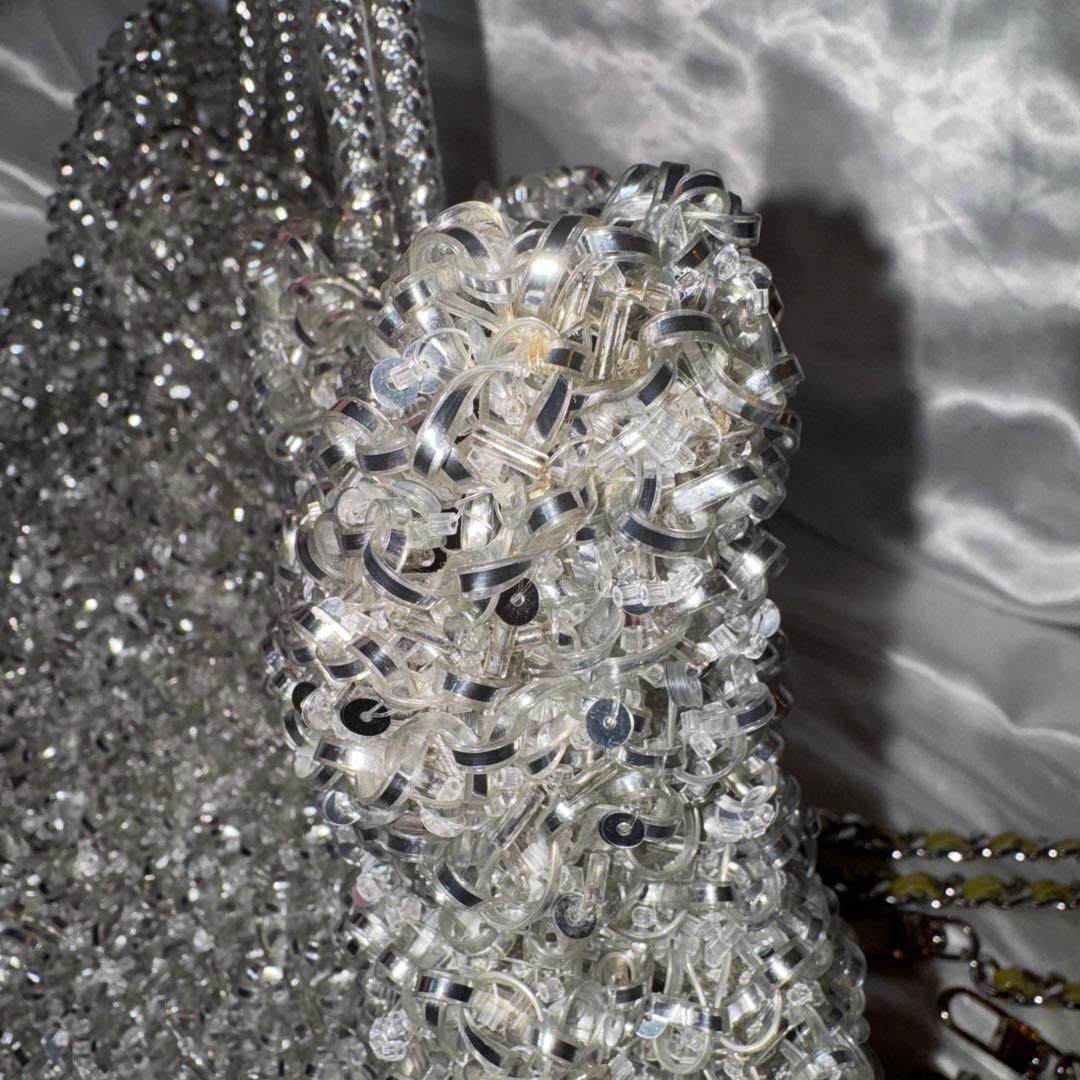 アンテプリマ ワイヤーグリッター シルバー バッグ　3way