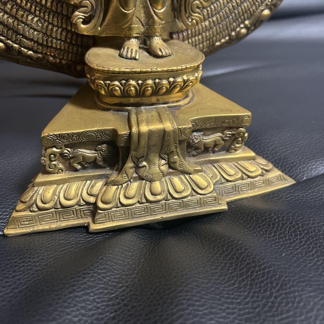 千手千眼観音菩薩 鍍金銅大仏像 チベット仏 仏教美術