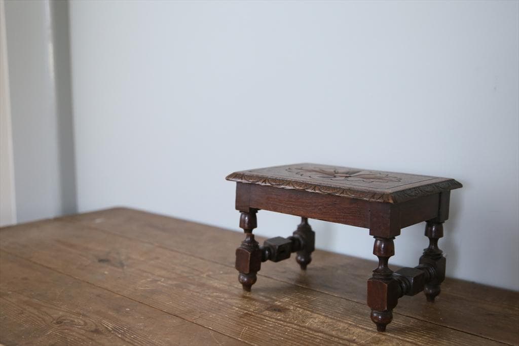 フランスアンティーク木製スツール/オットマン/腰掛けイス/飾り棚(90-229)