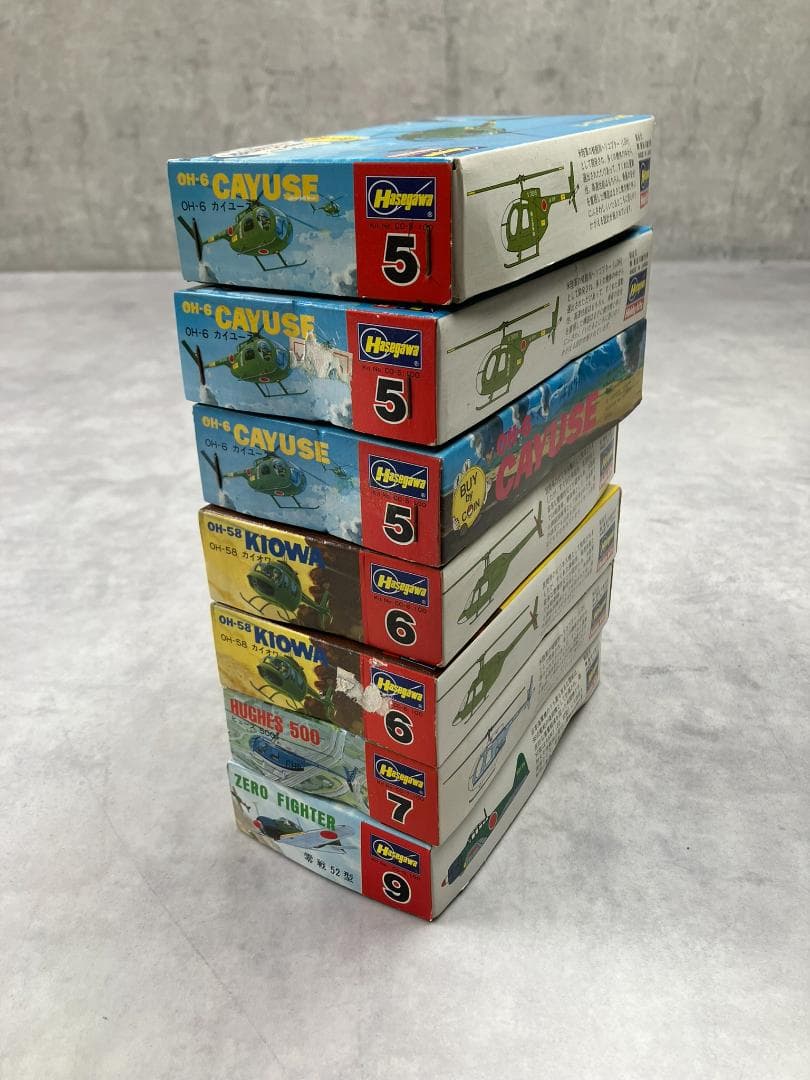 ハセガワ レトロ 大戦機ヘリコプター 7点セット 三菱A6M5零戦52型