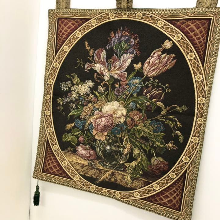 手染め　花タペストリー
