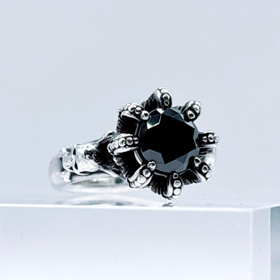 Justin Davis リング 925 ブラックストーン 3号 レディース