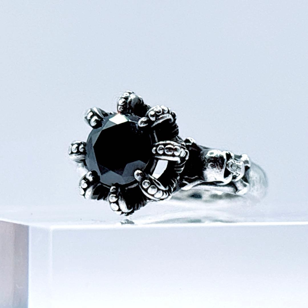 Justin Davis リング 925 ブラックストーン 3号 レディース