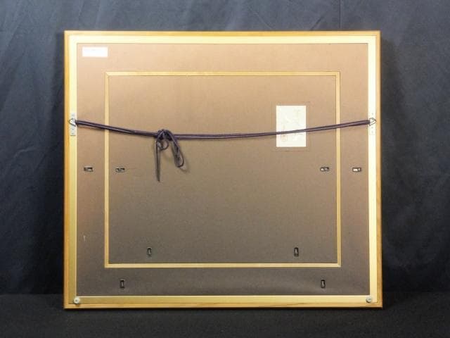 芸術院会員 浦田正夫 落款印譜 共シール『紫陽花』日本画 岩絵具彩色 1025E