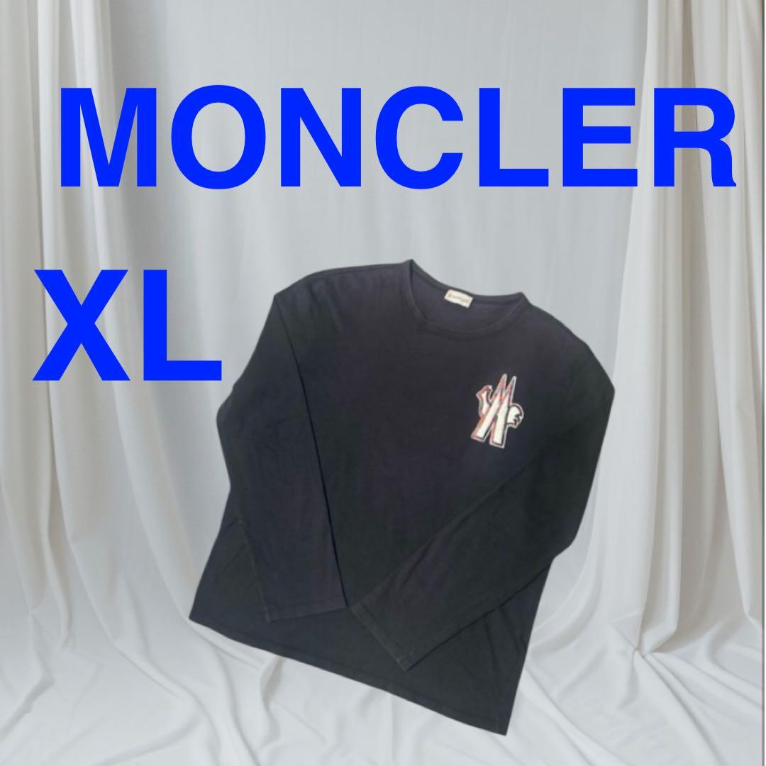 モンクレール　ブラック刺繍ロゴTシャツ　XL BLACK】モンクレール Tシャツ