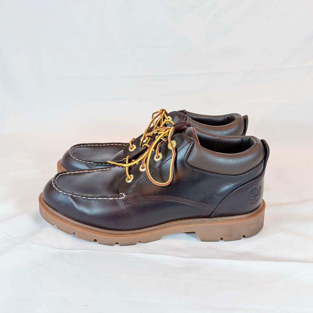 【美品】Timberland モックトゥ レザーシューズ 茶 27cm