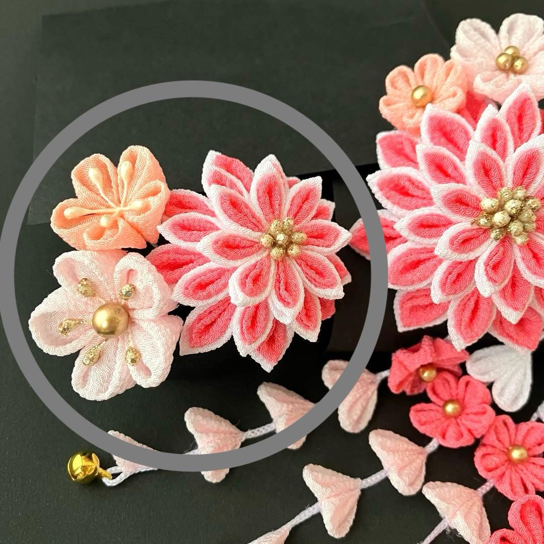 〜　映　〜　選べる髪飾り　七五三 3歳 7歳 かんざし　ピンク