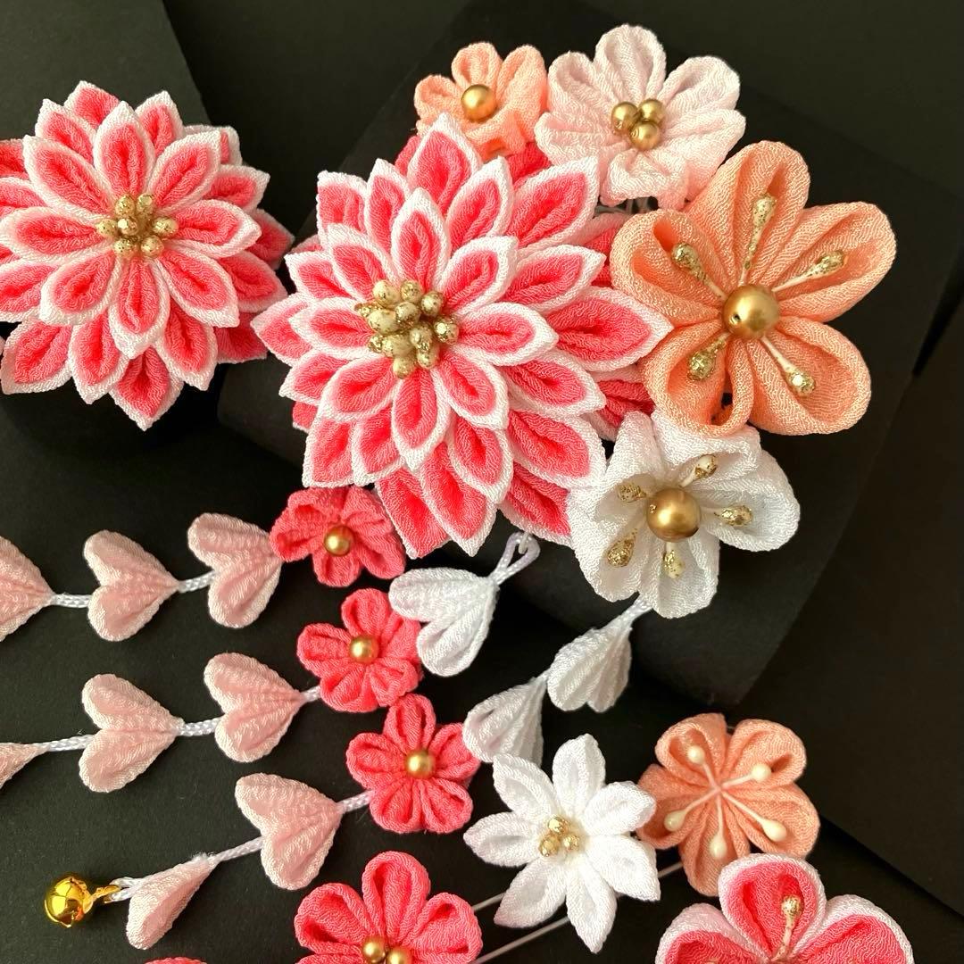 〜　映　〜　選べる髪飾り　七五三 3歳 7歳 かんざし　ピンク