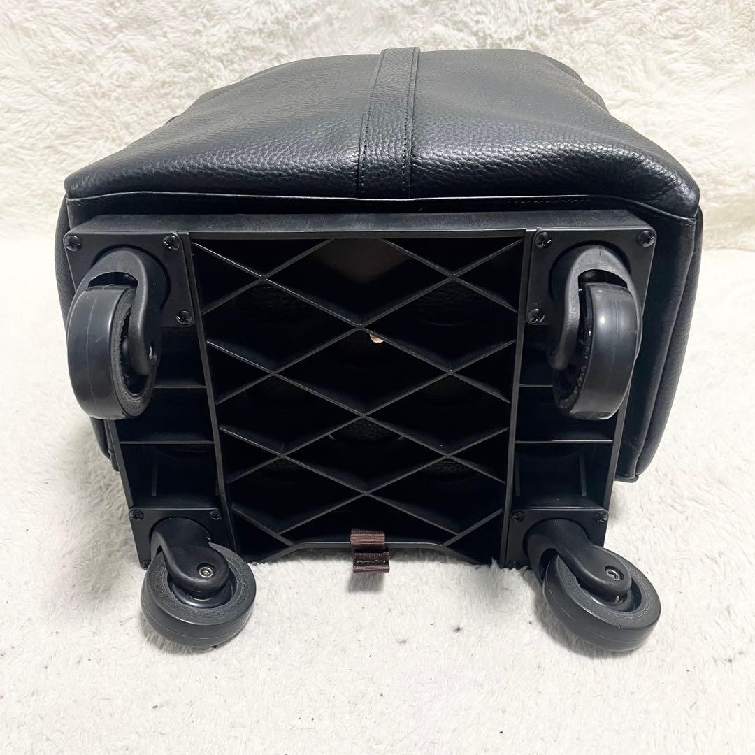 美品 ルコンド レザー 本革 キャリーケース ブラック 黒 大容量 多機能