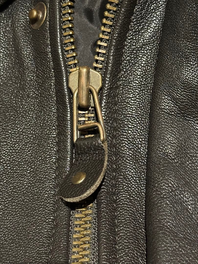 オ*則様 L.L.Bean A-2レザージャケット M 黒 ゴートスキン 本革