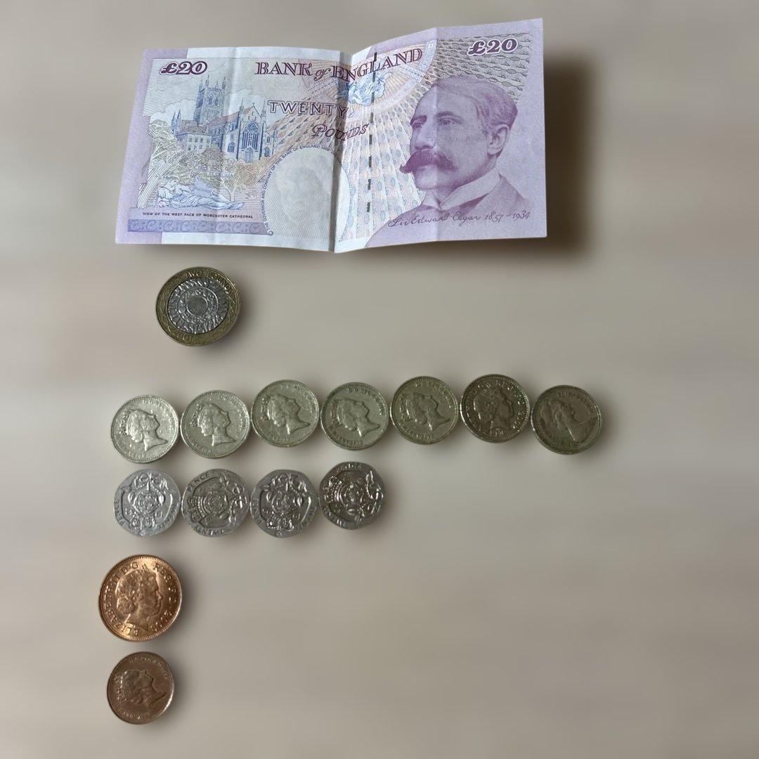 英国の旧貨幣と£20紙幣セット - メルカリ