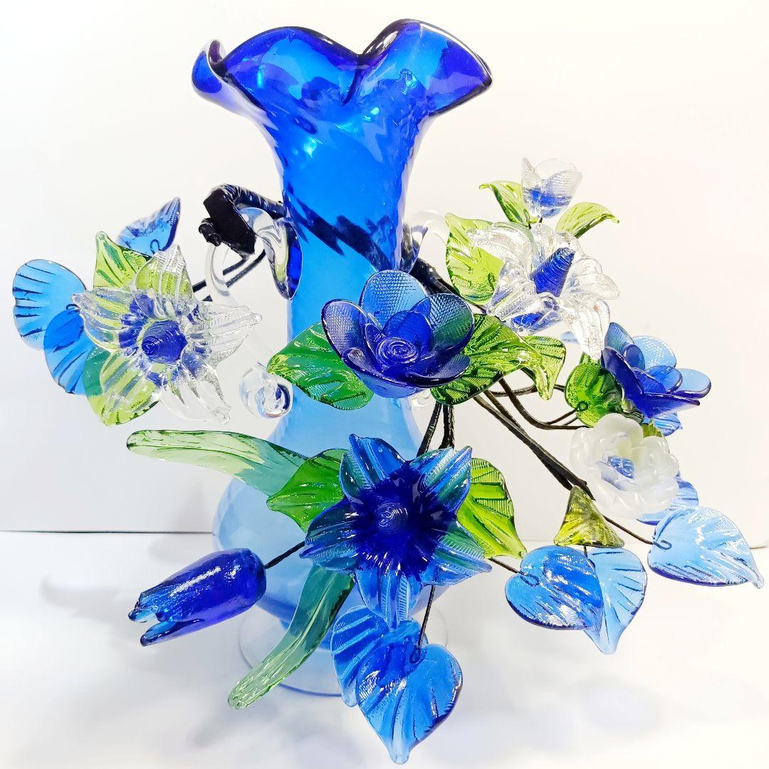 美品】琉球ガラス 花瓶 ガラスオブジェ ガラス工芸30cm - メルカリ
