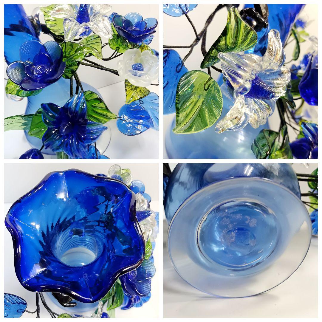 美品】琉球ガラス 花瓶 ガラスオブジェ ガラス工芸30cm - メルカリ