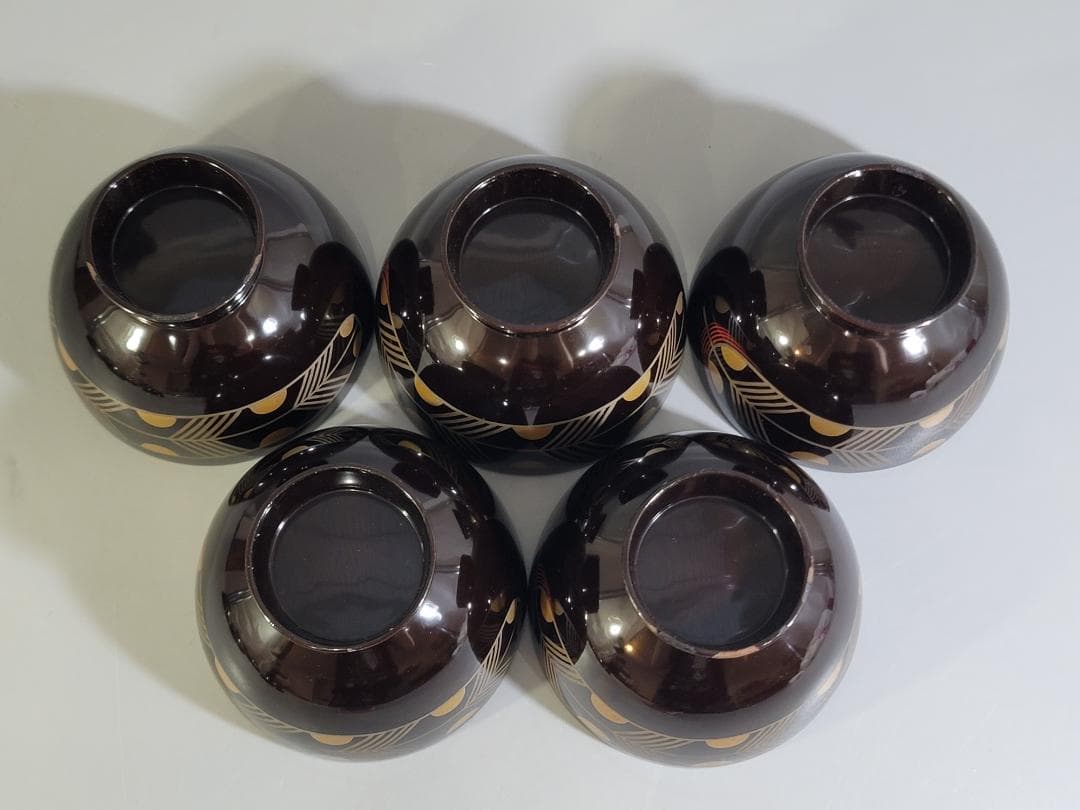 DT347 松庵好 鷹の羽吸物椀 塗師 道恵 共箱 時代物