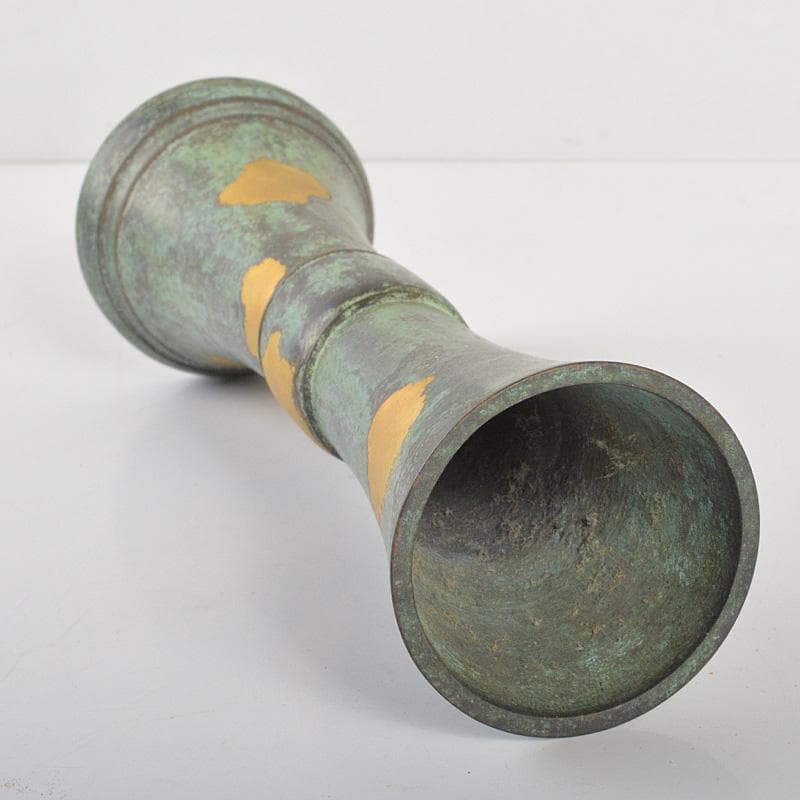 平安 秦蔵六造 塗金銅 立鼓式花瓶 M R7423 - メルカリ