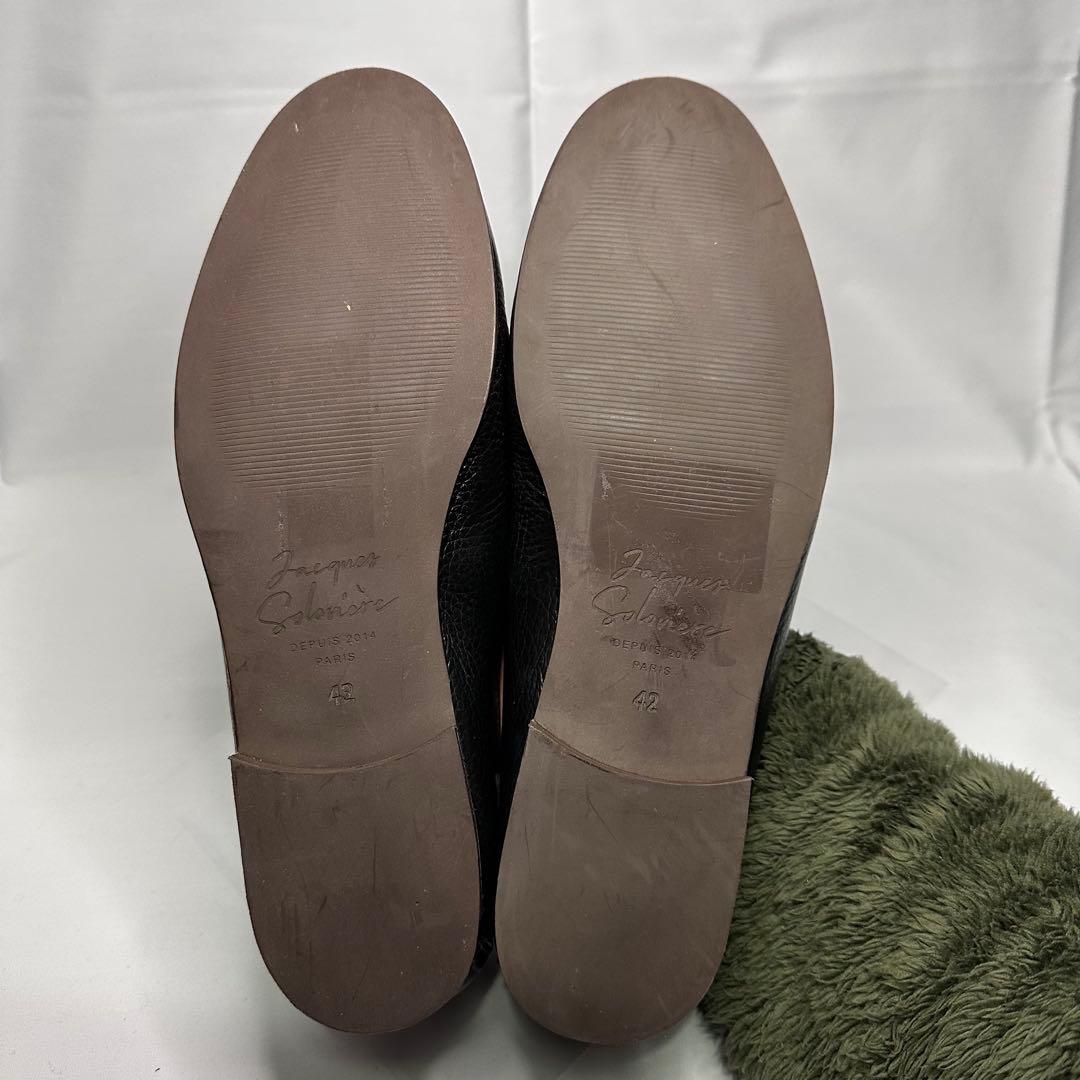 新品未使用☆ジャックソロヴィエール☆革靴☆スリッポン ローファー☆ブラック218