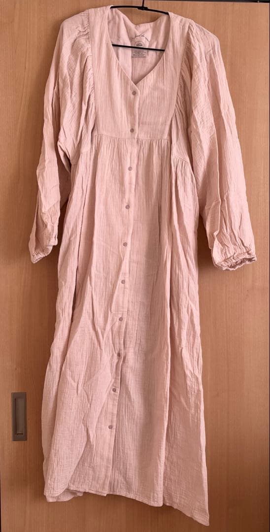 【新品】ジェラートピケ マタニティガーゼワンピース フリーサイズ ピンク