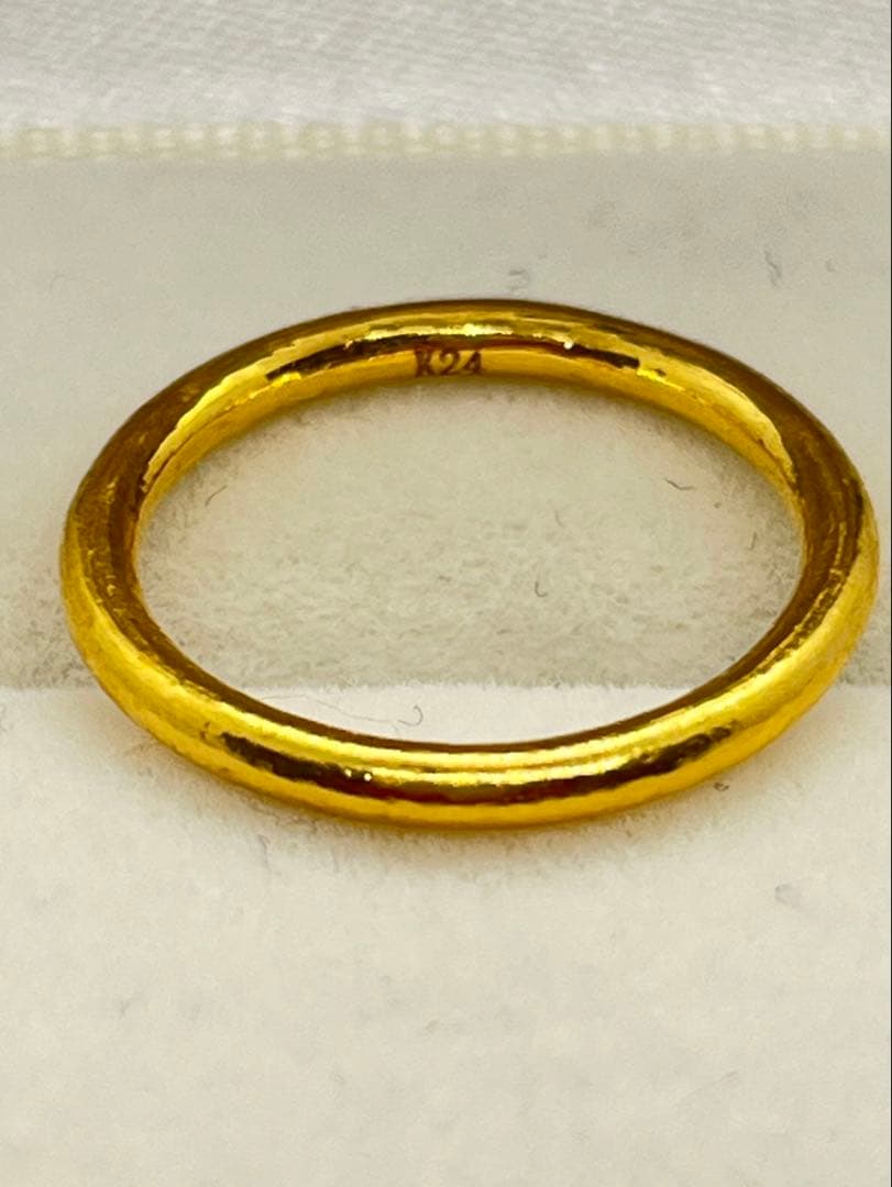 K24 純金無地リング3.06g指輪リング 刻印ありハンドメイド K24 Pure