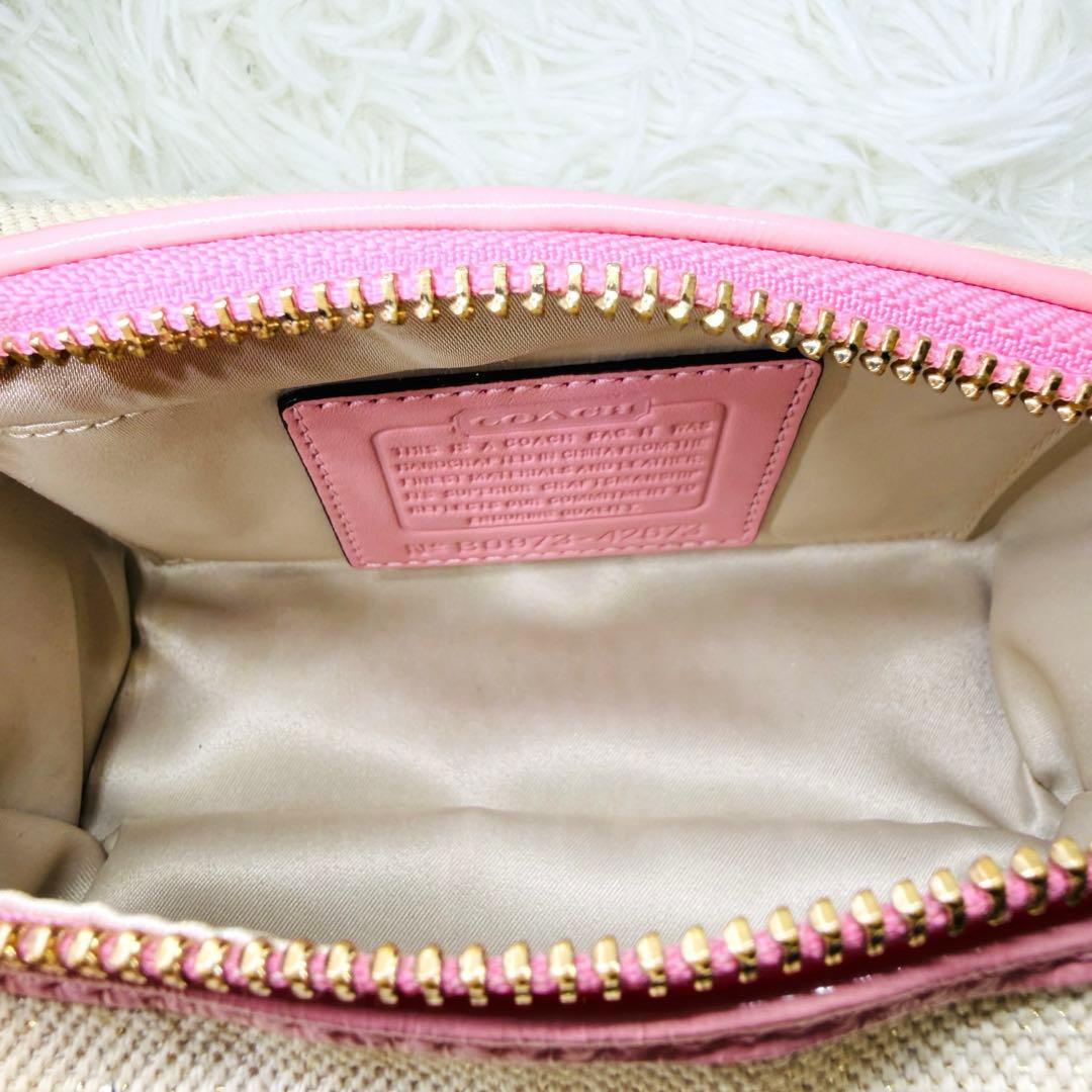 coach キャンバスタトゥー アクセサリーポーチ 花柄 ワンショルダーバッグ