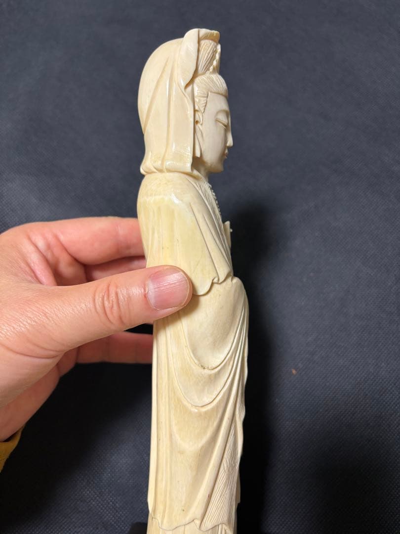 極上古美術品 マンモス 観音菩薩立像 531g 27cm
