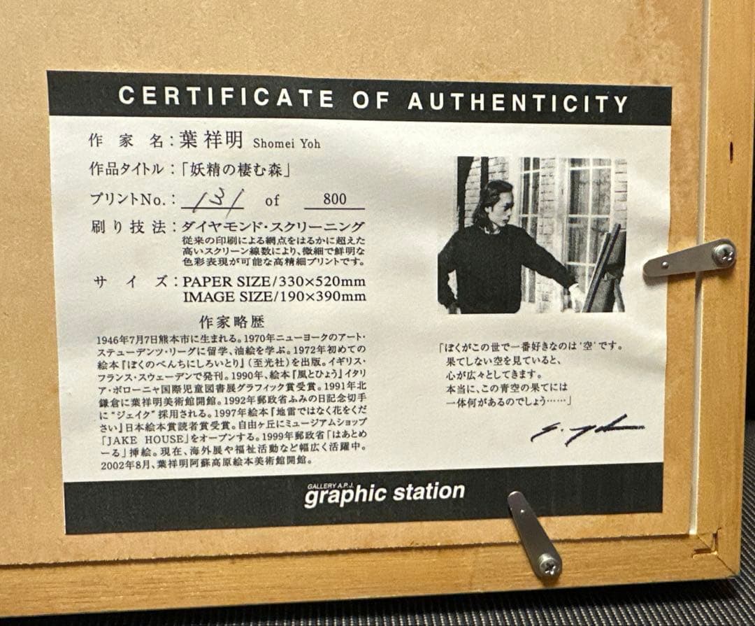 葉祥明 「妖精の棲む森」 限定版画