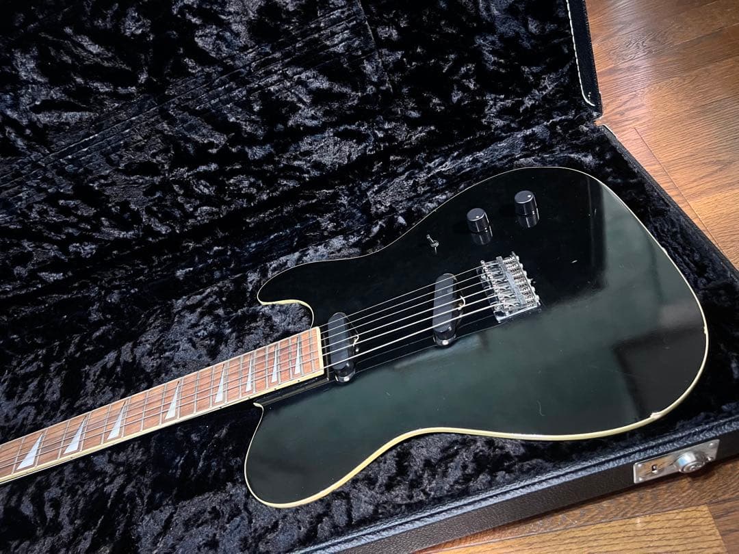 ハードケース付き ヴィンテージ TOMSON テレキャスター エレキギター 黒