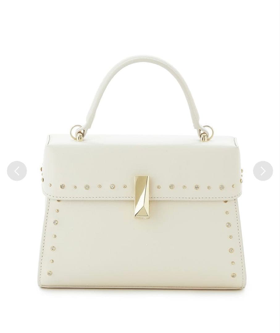 セルフォード　リュタン　ビジュースタッズポシェット　Mサイズ　アイボリー