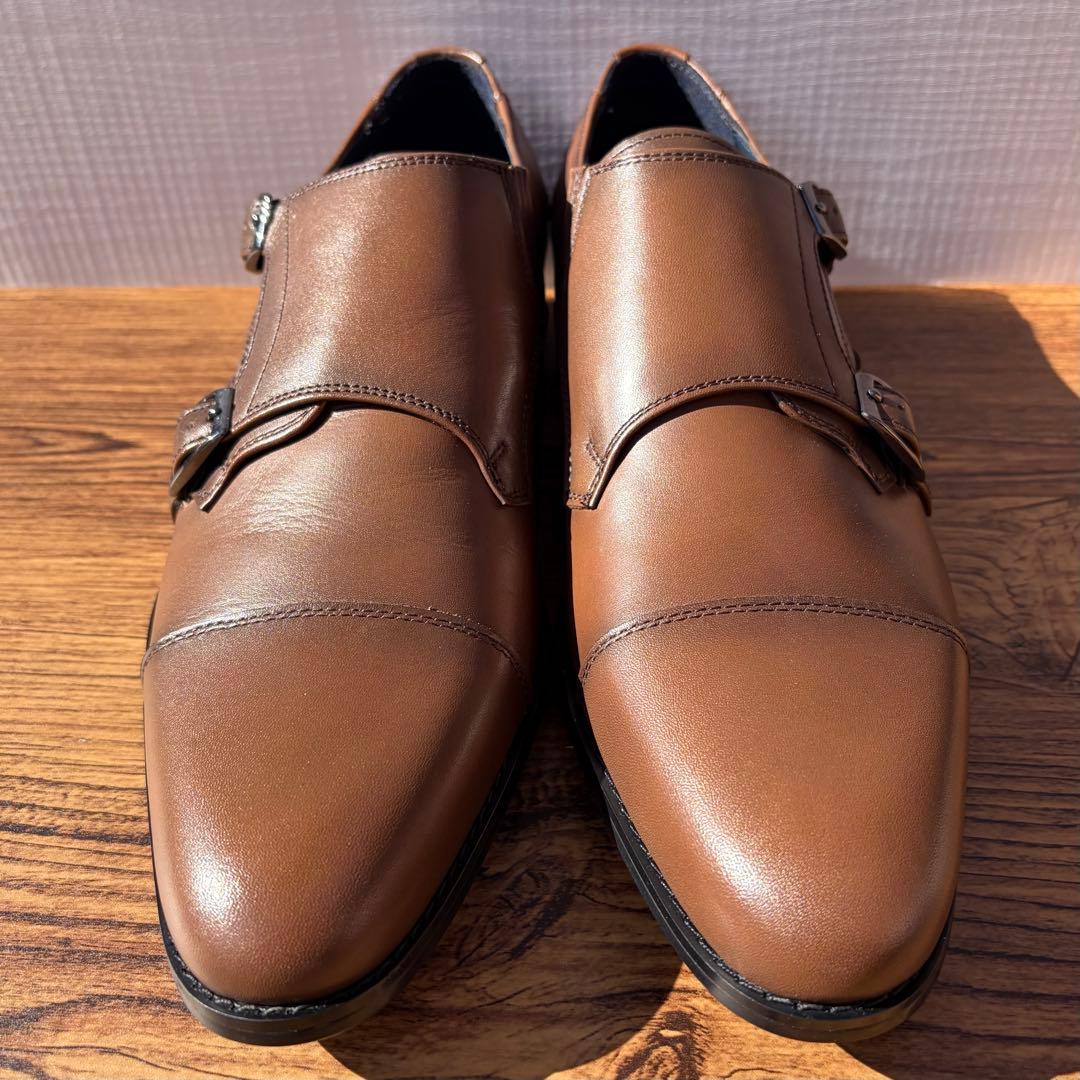 【展示品】REGAL リーガル ダブルモンクストラップ 25.5cm 茶 革靴