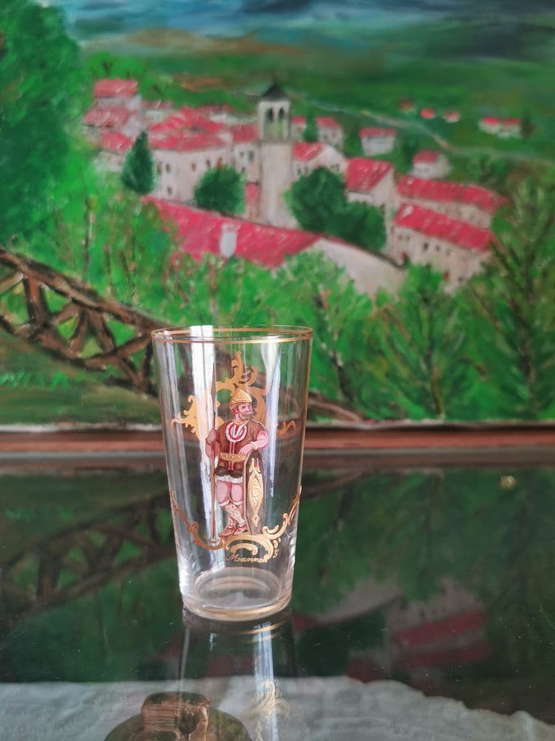 アンティーク ロブマイヤー ウィーン 手描エナメル金彩 オペラ歌劇