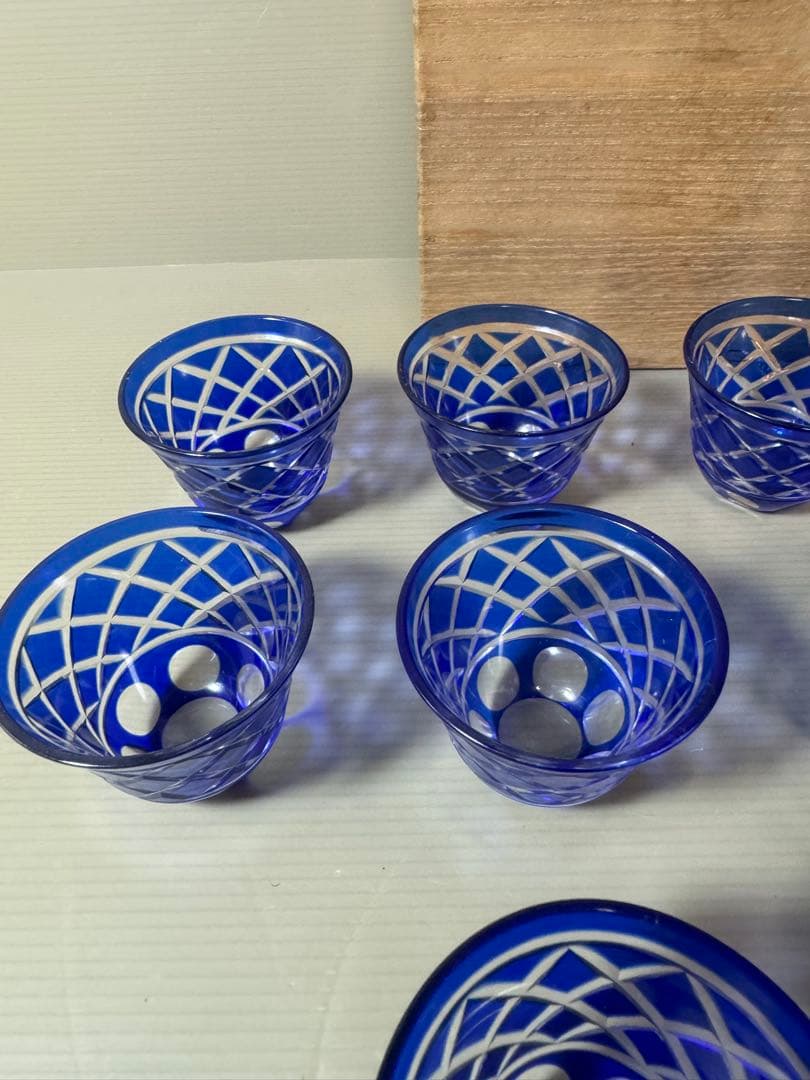 2879 色被切子冷茶グラス 10客 未使用