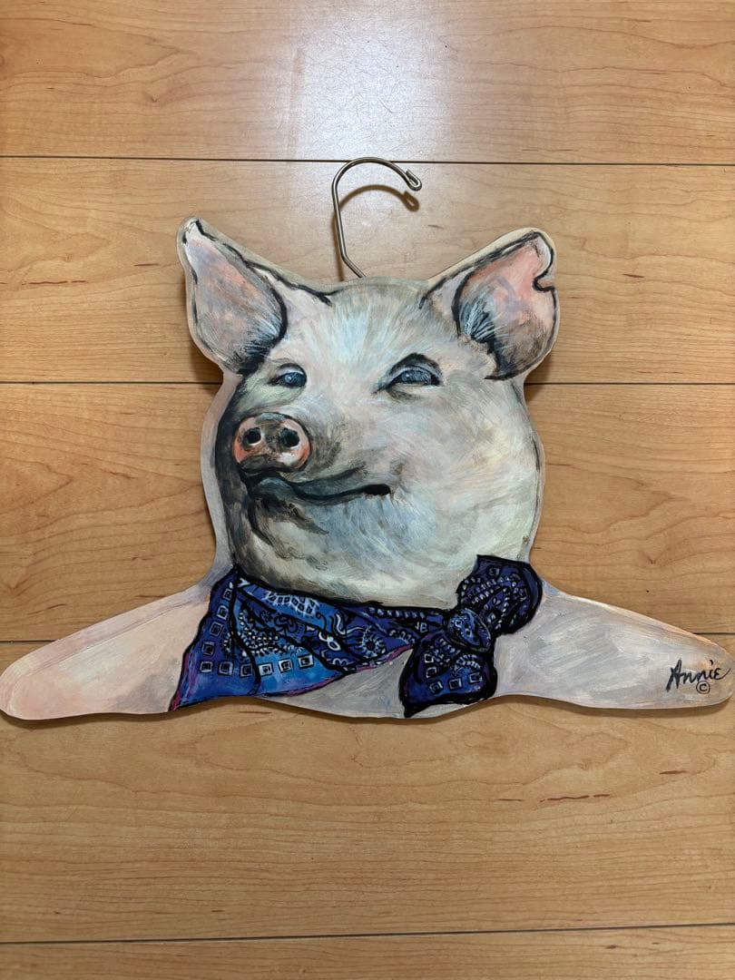 アン・ラインハート 動物 ハンガー アンティーク インテリア 木製 8本