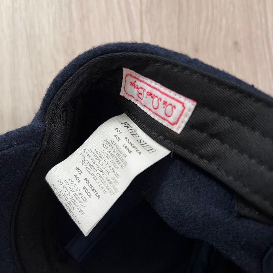 未使用品 DIE DREI BERGE ウールキャップ ネイビー A Drei Berge Cap