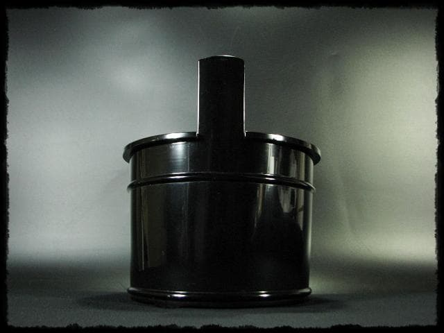 川瀬 表完 利休好 黒塗 真手桶 茶道具 f133