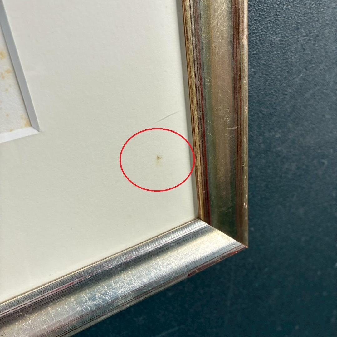 アンドレ・ブーリエ「ブルーの屋根」リトグラフ 直筆サイン入 点描画