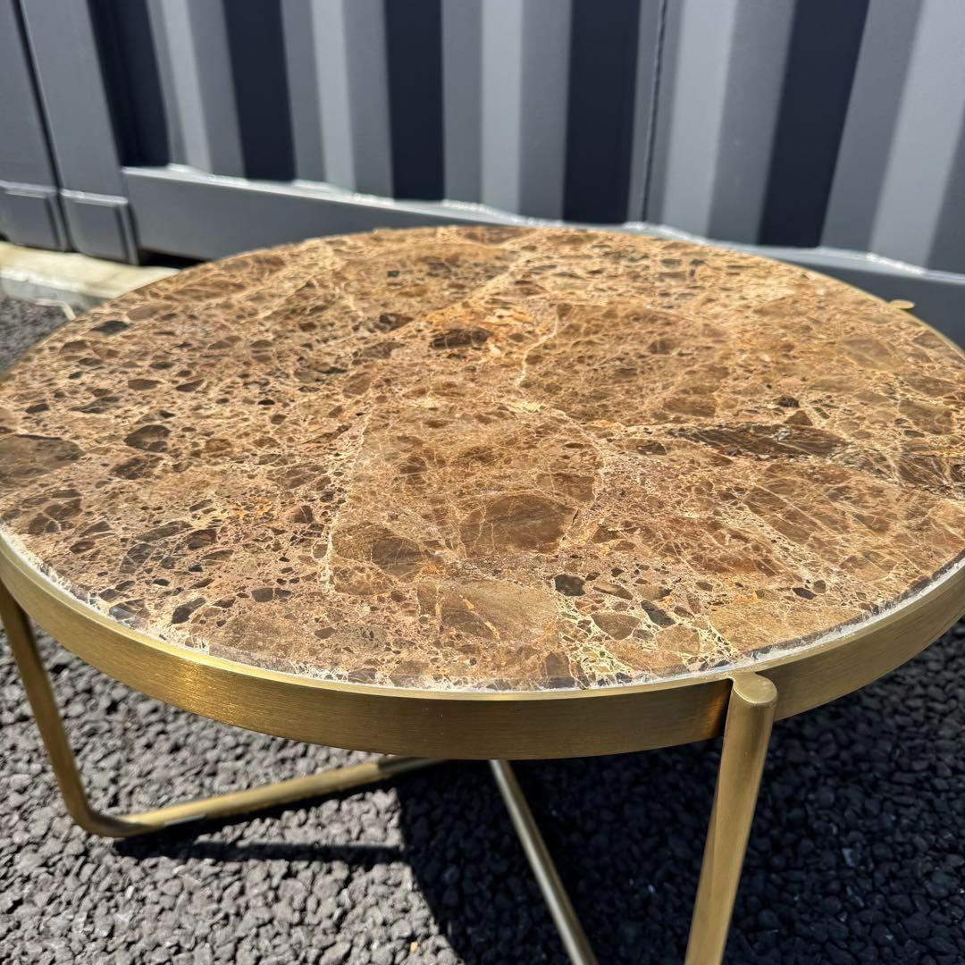 最終価格】CRASH GATE ラウンドテーブル W600 ゴールド 関家具 最終