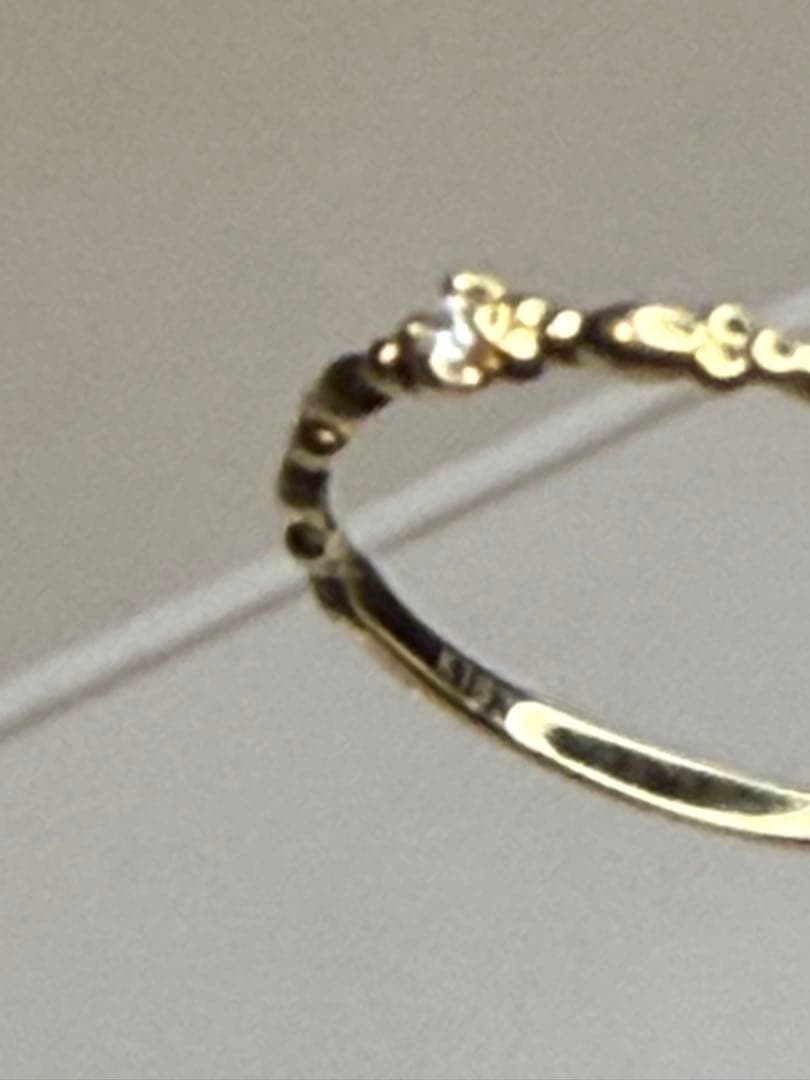 K18YG ダイヤ華奢リング　15号