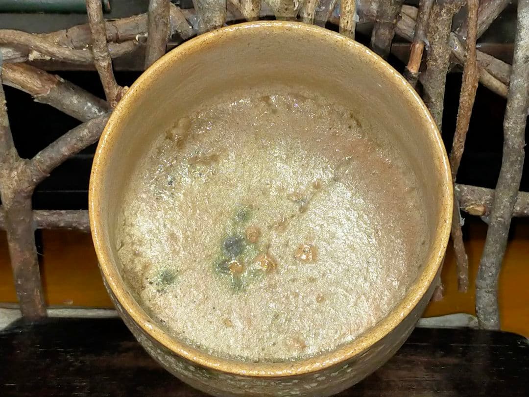 ♥美濃焼♥　黄瀬戸　茶碗　無銘　茶道具　骨董　古玩