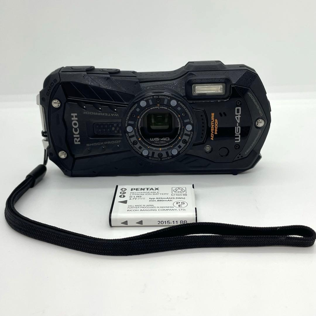 RICOH WG-40 BLACK リコー防水防塵デジタルカメラ