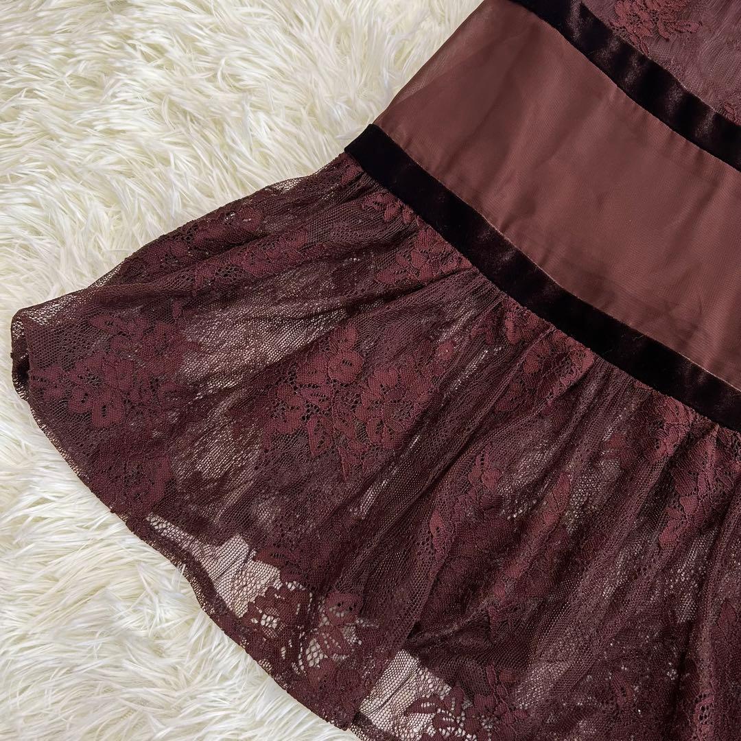 【AMERI】SHEER LACE DRESS シアーレースドレス オケージョン